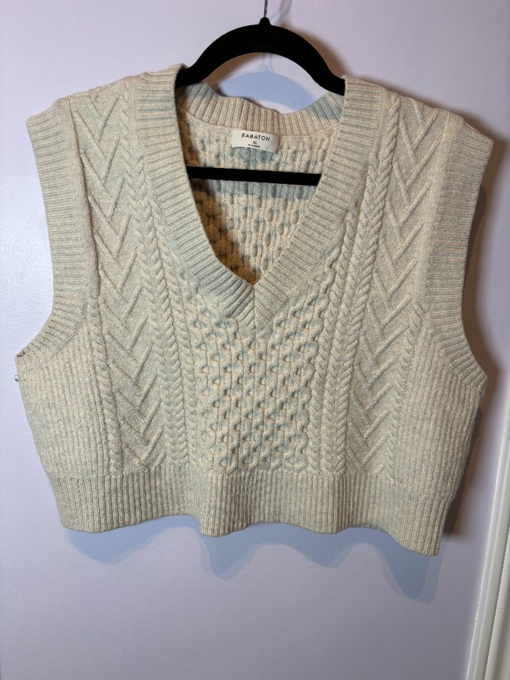 Babaton Aritzia Merino Wool Crop Knit Vest Size XL